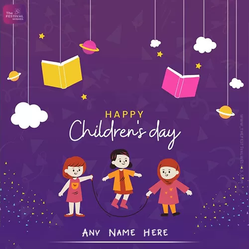 Happy Children's Day Wishes 2024 Cartoon Images With Name