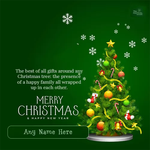 Create Name On Merry Christmas Tree Messages Card Quotes