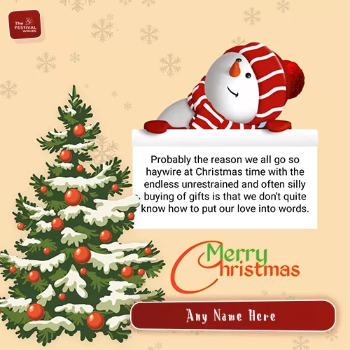 Xmas Snowman Christmas Eve Greeting Cards With Name Download