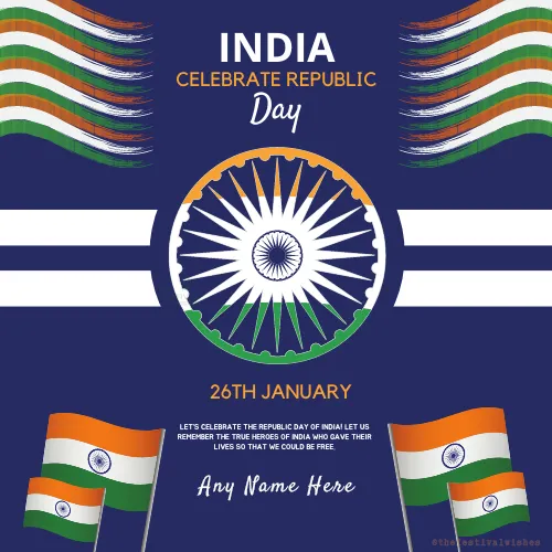 26 January 2023 Republic Day Wish Card With Name Image
