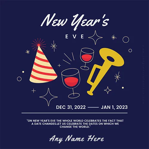 New Year's Eve 2022 Greeting Cards Message With Name