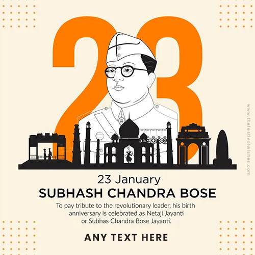 Subhash Chandra Bose 2023 Card With Name Edit