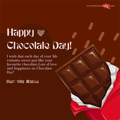 Name Personalized Chocolate Day Greeting Card Download