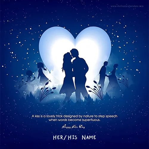 Written Name Kiss Day Ecards Free Download