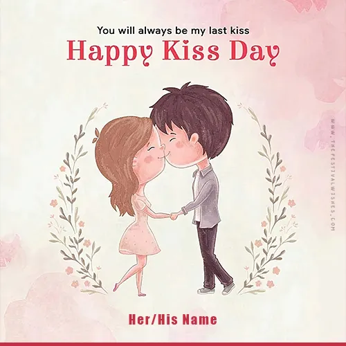 Love Filled Kiss Day Cards With Personalized Name Download