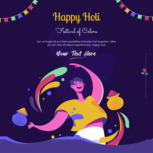 Personalise Your Holi 2024 Greetings With Name And Image