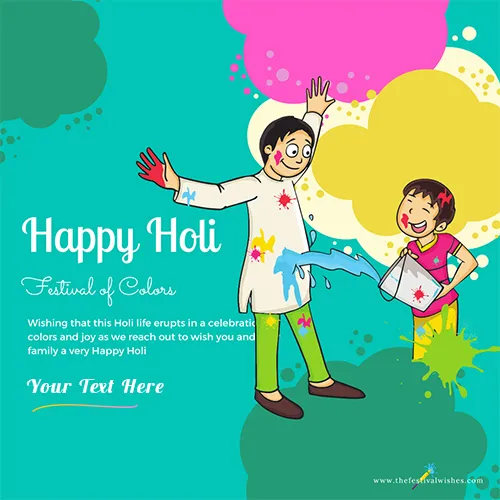 Create Custom Holi 2024 Card With Name And Wishes