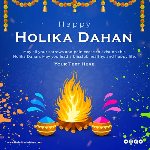 Holika Dahan 2024 Greeting Card With Name Download Free