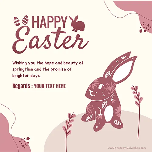 Happy Easter Day 2024 Card With Name On Pic Online