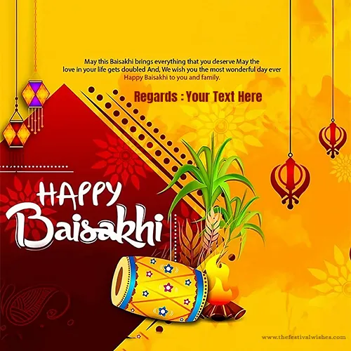 Happy Baisakhi And Tamil New Year 2024 Picture With Name Download