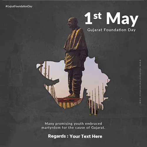 Write Your Name On The 1st May Gujarat Day 2024 Status