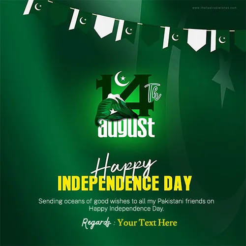 Create 14 August Pakistan Flag Dp With Name Editing