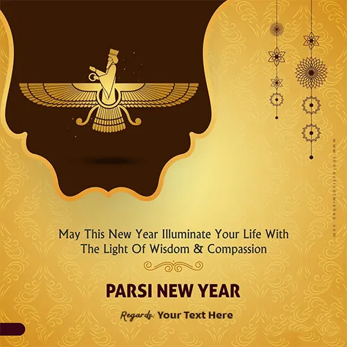 Write Name On Parsi New Year Whatsapp Status