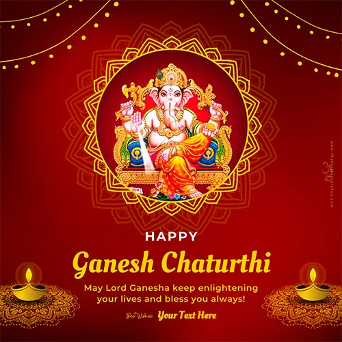 Vinayak Ganesh Chaturthi 2025 Wishes Card Maker With Name