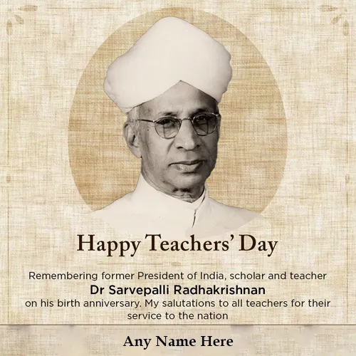 Teachers Day Dr Sarvepalli Radhakrishnan Birthday Image With Name
