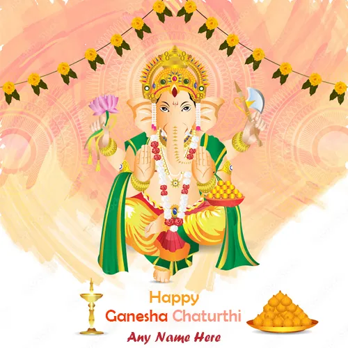 Happy Ganesha Chaturthi 2024 Images With Your Name Editor