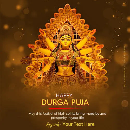 Write Name On Happy Durga Puja 2024 Pics