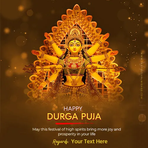 Write Name On Happy Durga Puja 2025 Pics