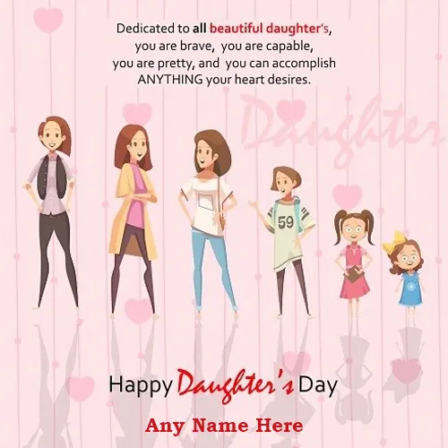 Write Name On Daughters Day 2024 Quotes Images