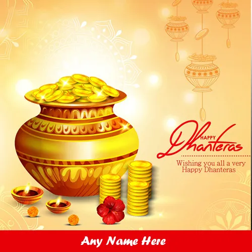 Write Name On Happy Dhanteras 2025 Images Download