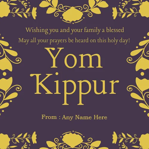 Write Name On Yom Kippur Happy New Year 2024 Greeting Pictures Images