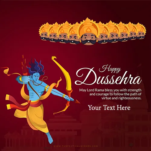 Write Name On Happy Dussehra Vijayadashami 2024 Wishes Hd Images Download