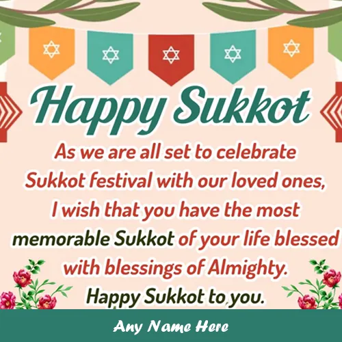Create Your Name On Happy Sukkot 2024 Cards