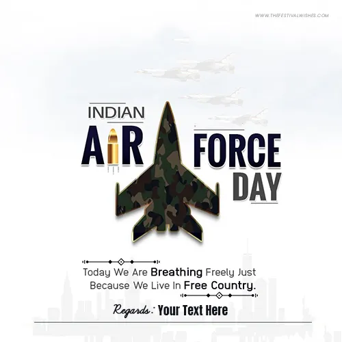 Indian Air Force Day 2024 Wishes Greeting Cards With Name