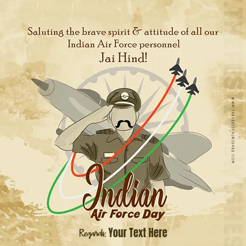 Indian Air Force Day 2024 Wishes Pic With Name Edit