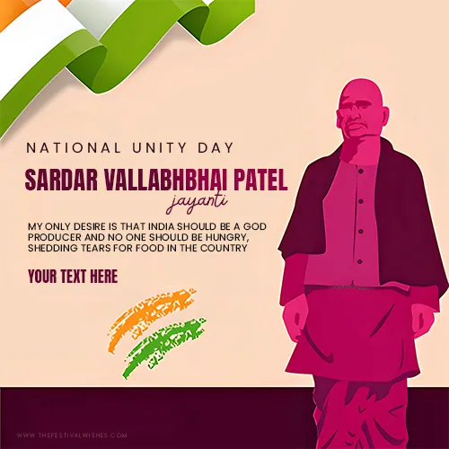 Sardar Vallabhbhai Patel Jayanti 2024 Quotes Pic In English With Name