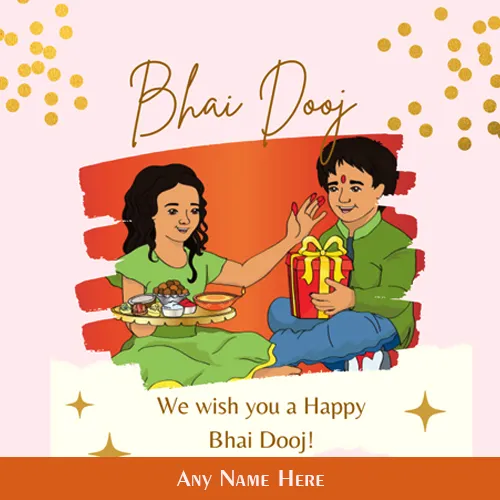 Happy Bhai Dooj Wishes Card Images With Name