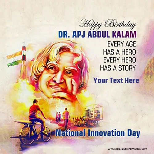 Write Name On A P J Abdul Kalam Birth Anniversary