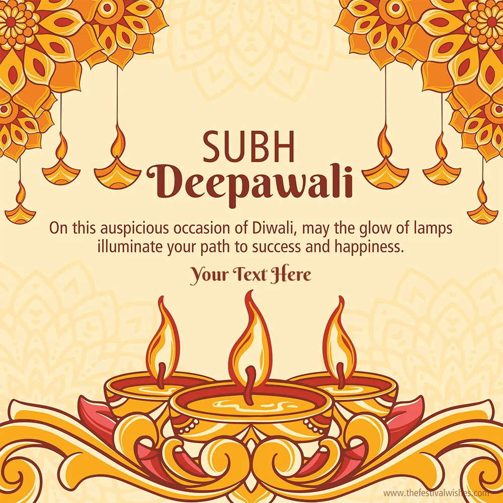 Shubh Deepawali 2024 Quotes For Greeting Card With Name