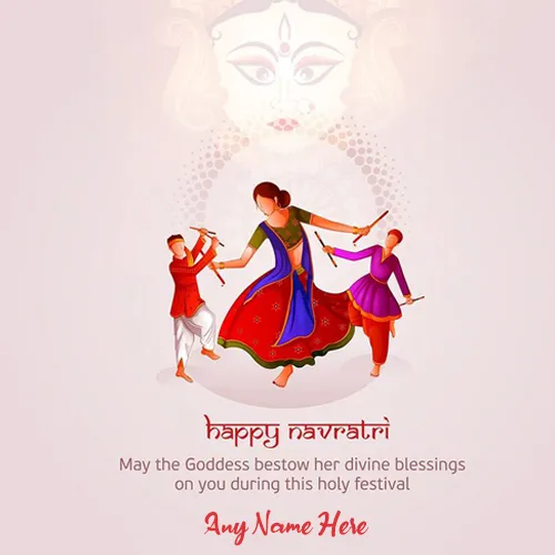 Write Name On Happy Navratri Wishes For Whatsapp Download
