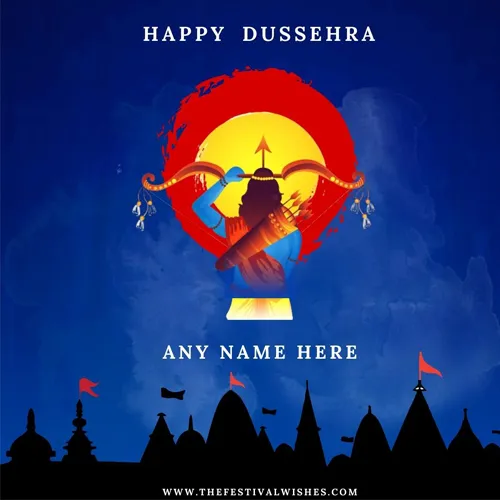 Write Name On Dussehra Vijayadashami 2023 Wishes Status Download