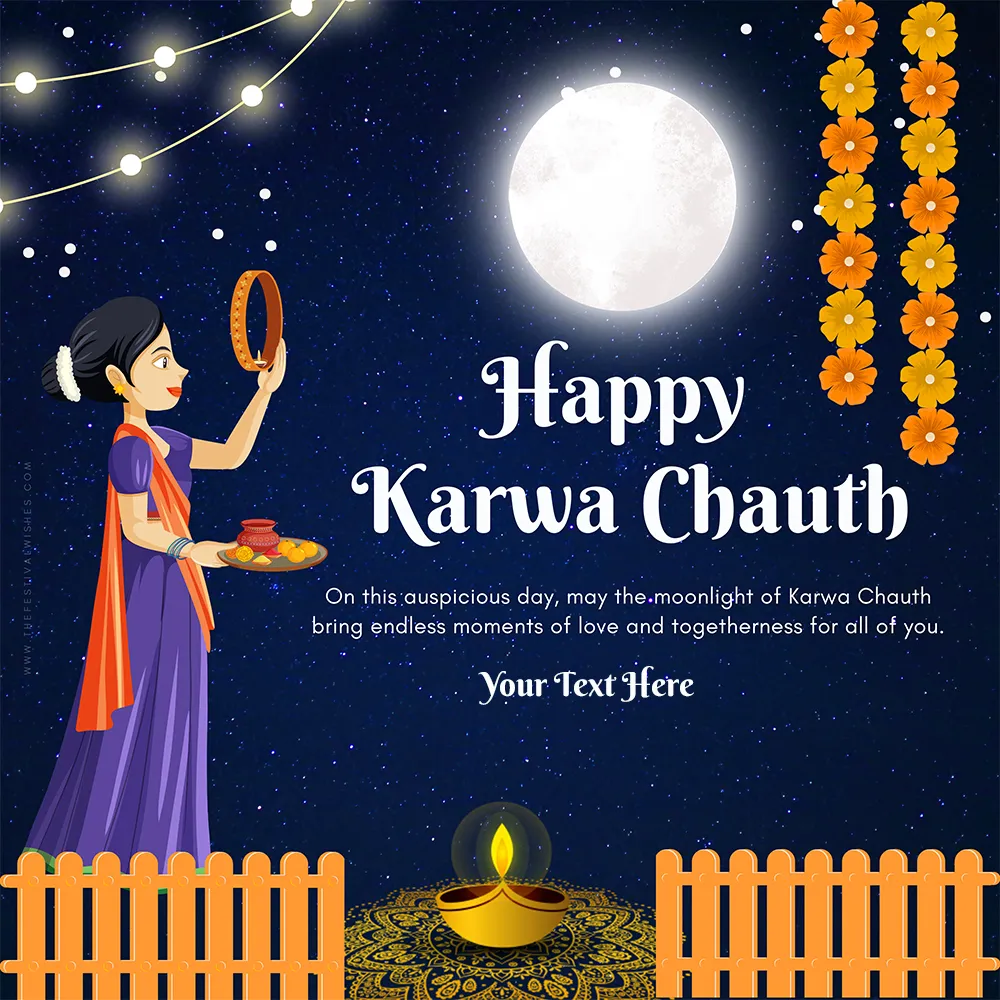 Karva Chauth Special Pic With Couple Name Generator