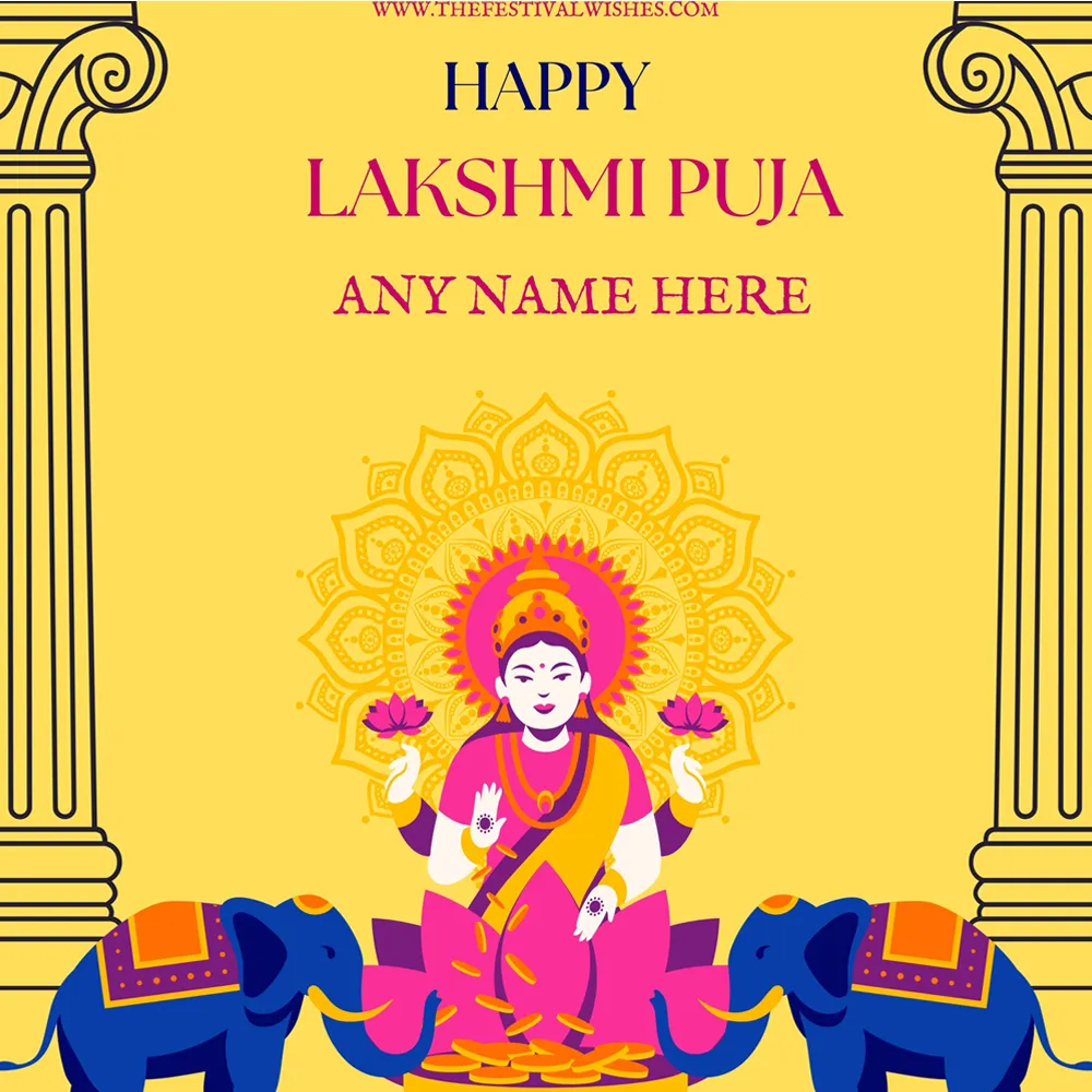 Create Goddess Laxmi Pujan 2023 Wishes Pics With Name