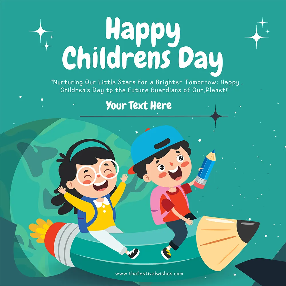 Happy Children's Day Greeting Card Quotes Messages In English With Name