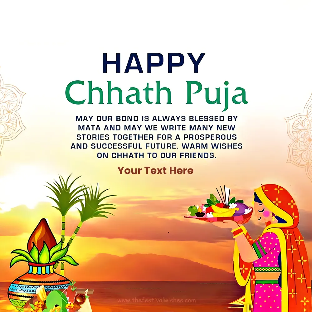 Happy Chhath Puja 2025 Greeting Card Images With Name Free Download