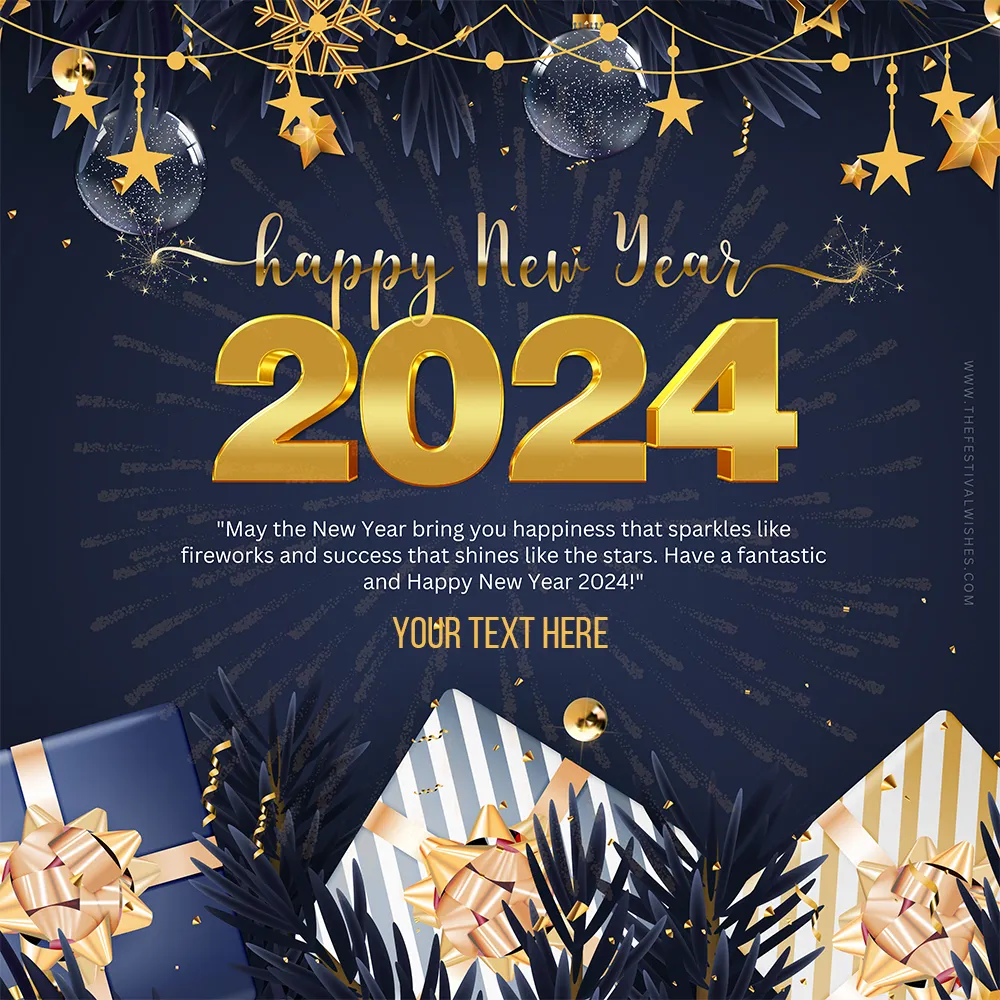 Create 2024 New Year Greeting Images With Name Editor