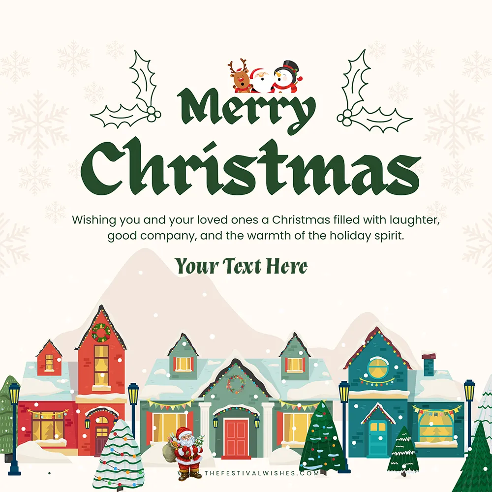 Digital Merry Christmas 2024 Card With Custom Name Insert Online
