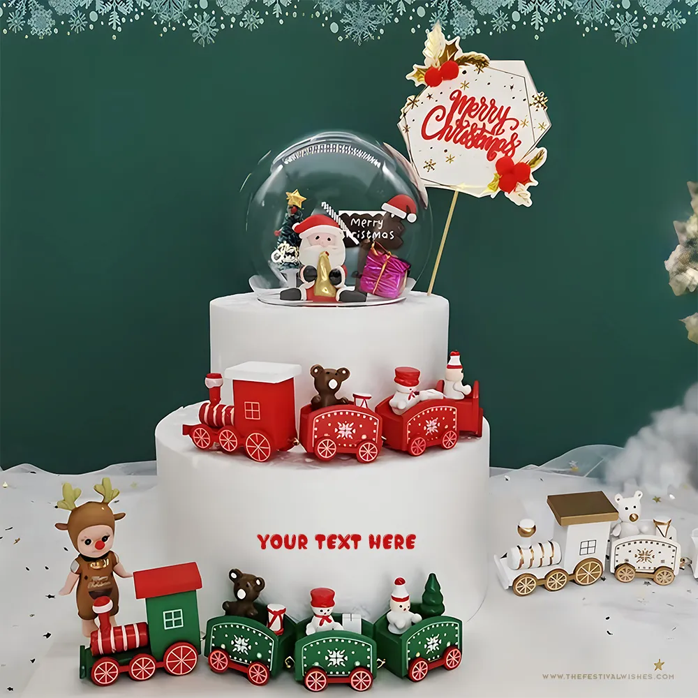 Merry Christmas Cake Topper Printable With Name