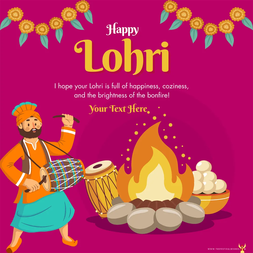 Lohri 2024 Greetings Message Card Editing With Name