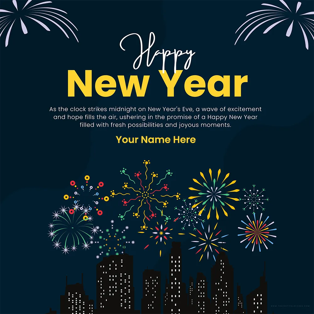 Happy New Year 2024 Create Card Wishes With Name
