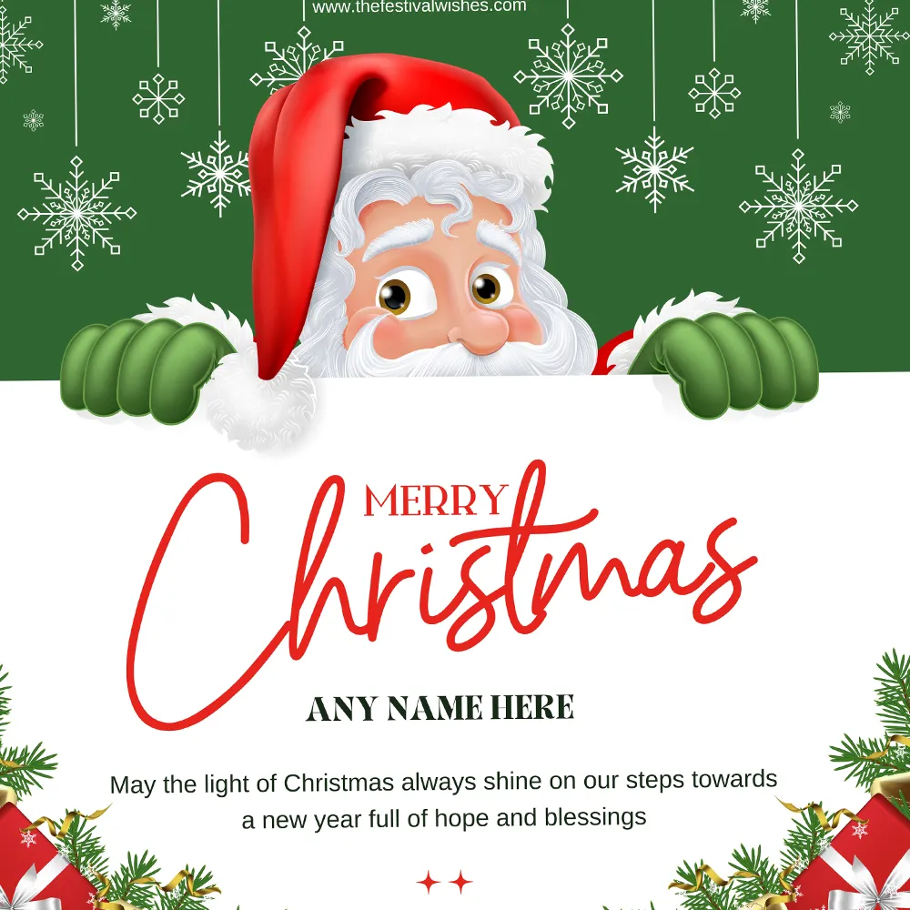Merry Christmas 2024 Photo Card With Name Editor Online
