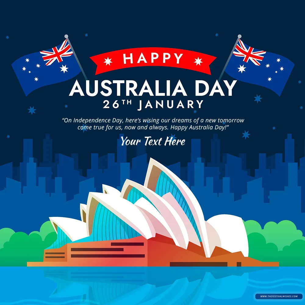Customized Australia Day 2024 Personal Name Flag Wallpapers Download