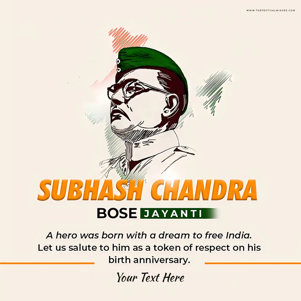 Happy Birthday Subhash Chandra Bose Image With Name