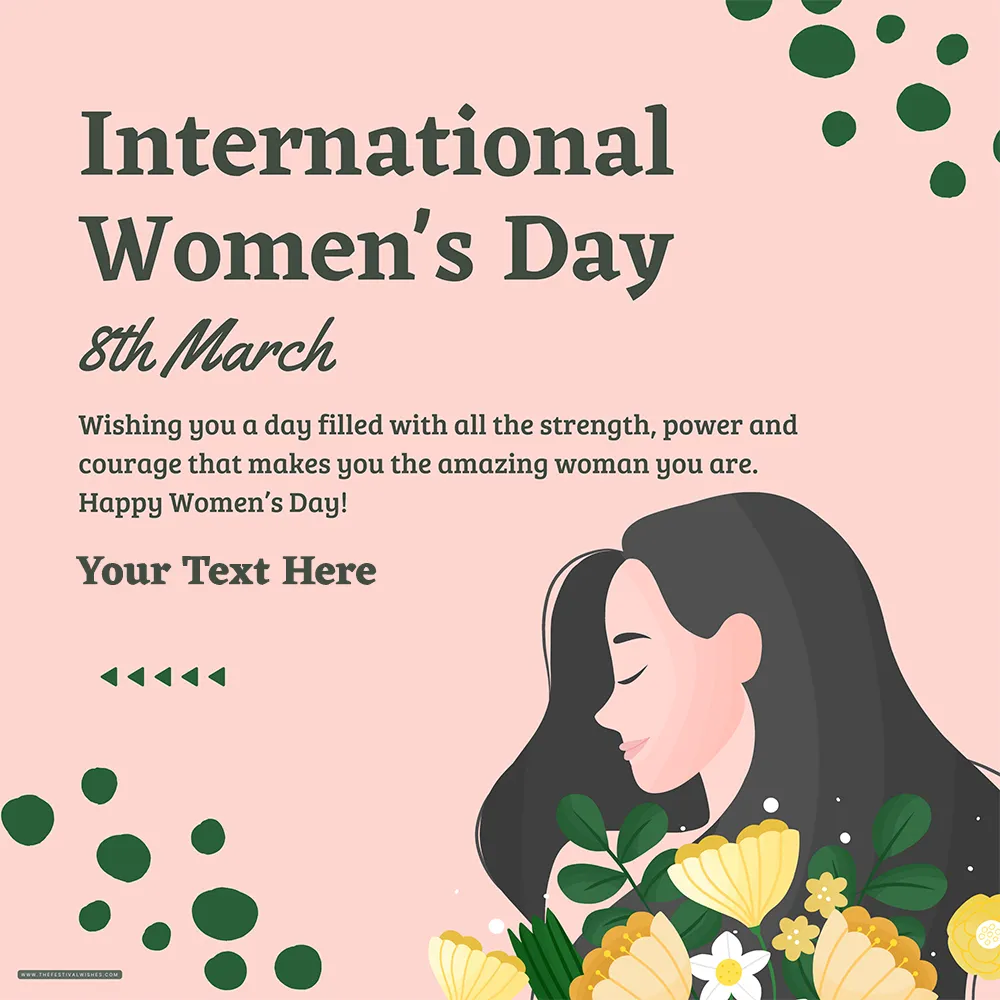 8th March 2024 International Women's Day Card Messages With Name