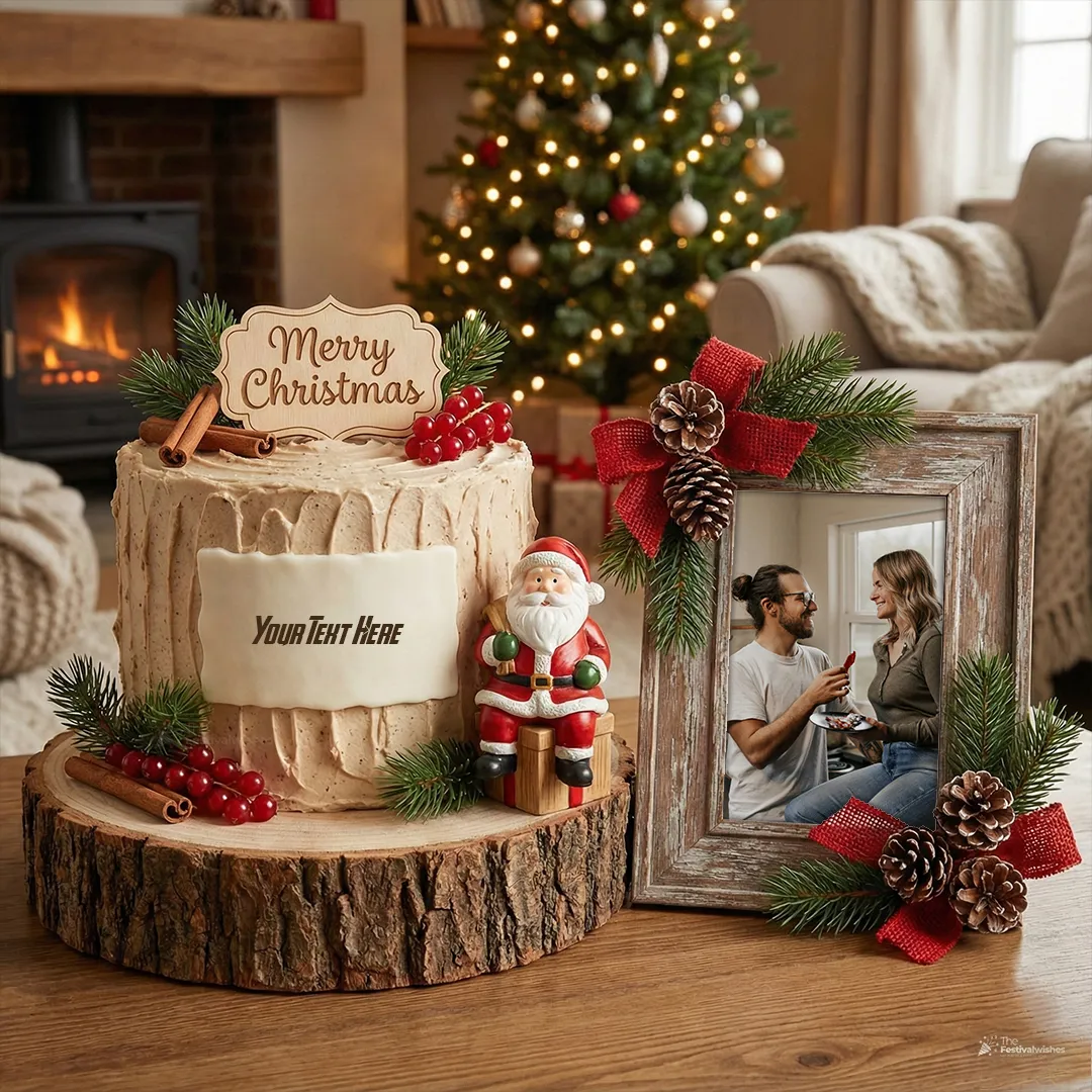 Christmas Cake Decoration Topper With Photo And Name
